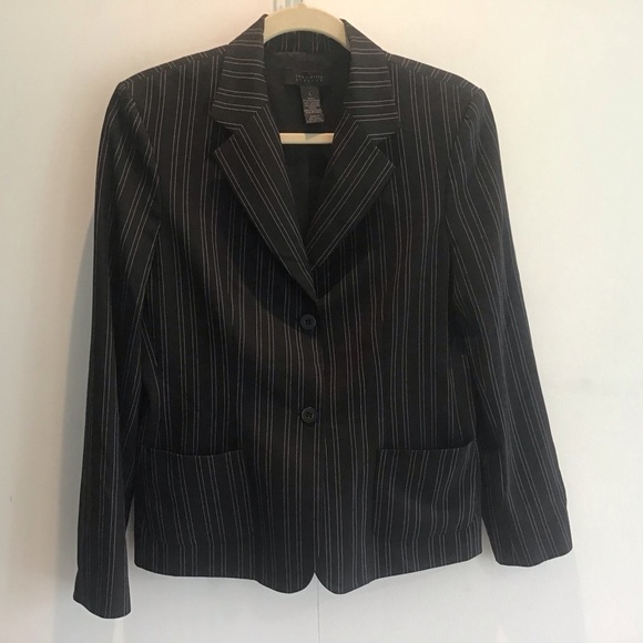 The Limited Stretch Black and White Pinstripe two button lined blazer Sz Large - Picture 1 of 5